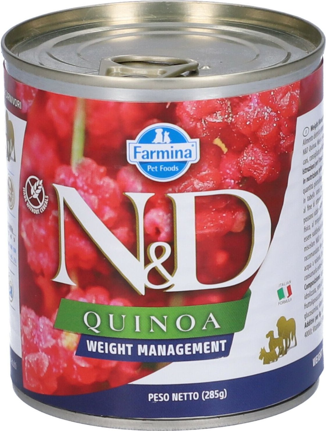 N&D DOG Quinoa Weight MAN 285G 285 g Futter