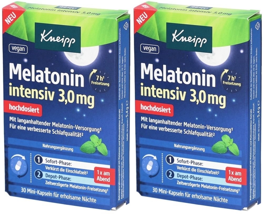 Kneipp Melatonin intensiv 3,0 mg Kapseln 2x 2x30 St