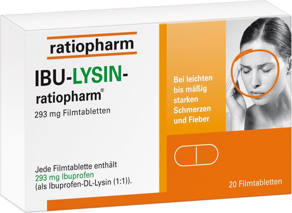 IBU-LYSIN-ratiopharm 293 mg Filmtabletten 20 St