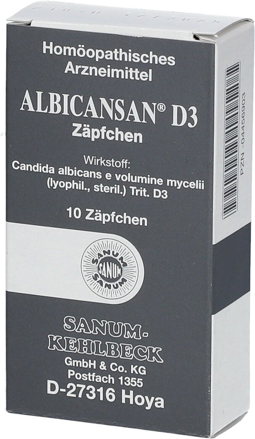 Albicansan D 3 Zäpfchen 10 St Suppositorien