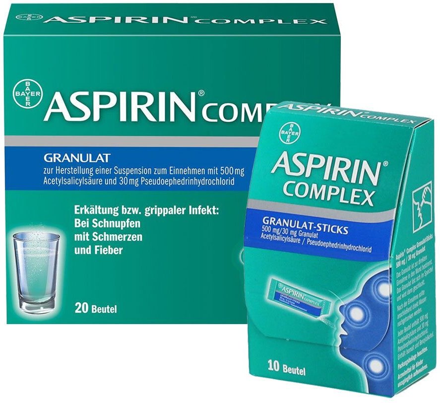 Aspirin Complex Granulat + Granulat-Sticks 500mg/30 mg 10+20 St