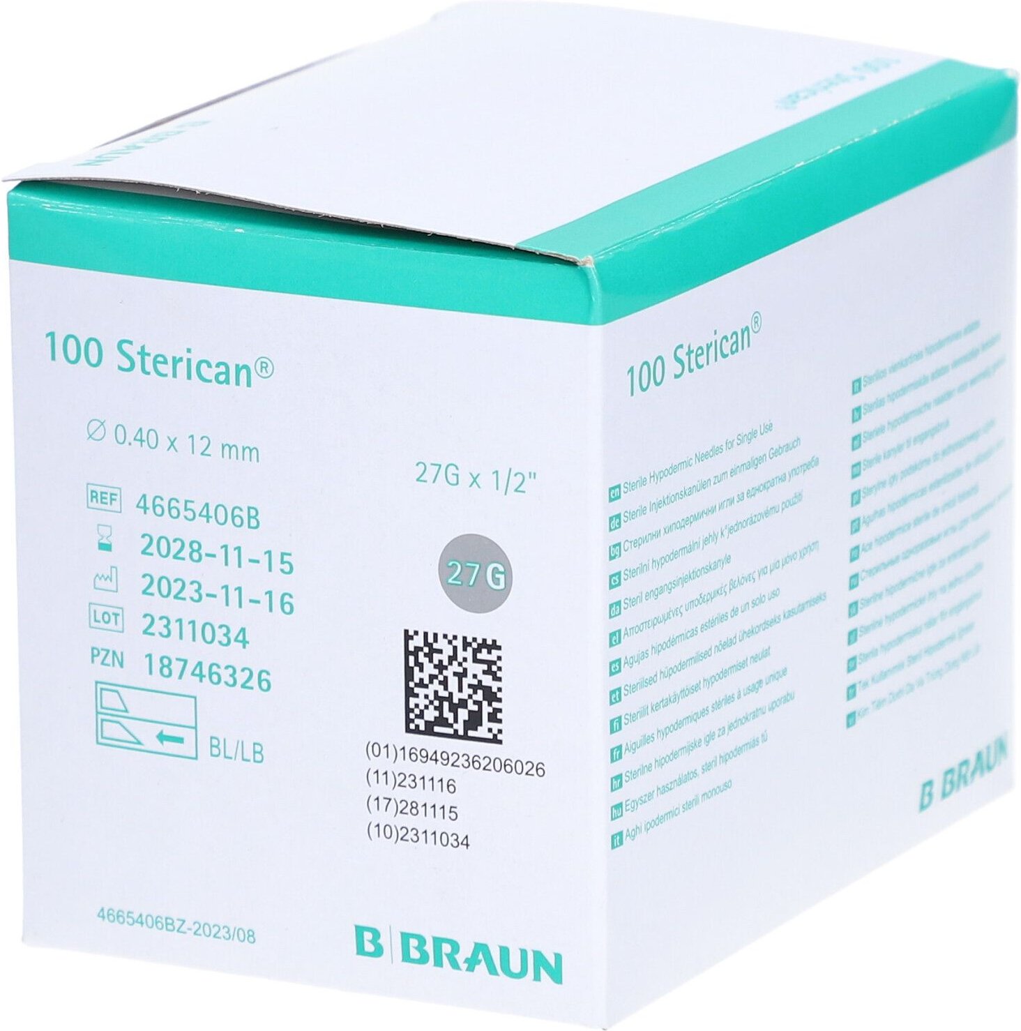 Sterican Einmalkanüle 27 G 12 mm 100 St Kanüle