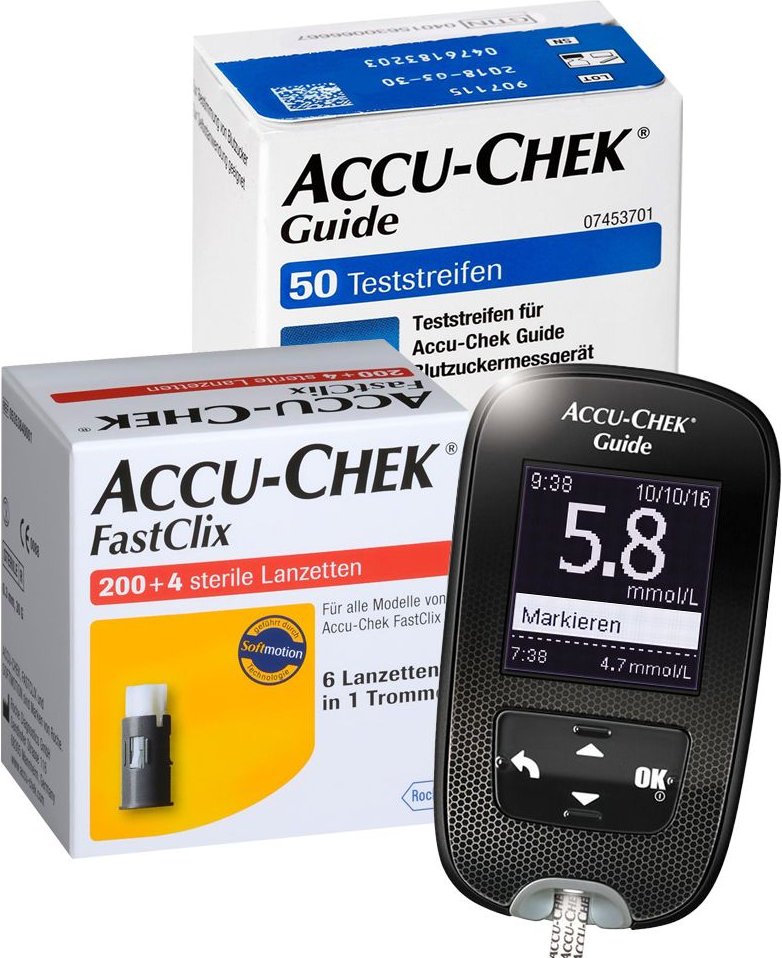 Thumbnail - Accu-Chek Guide Teststreifen, mmol/L und FastClix Lanzetten 1 St Set