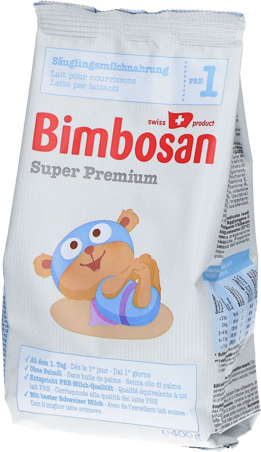 Bimbosan Super Premium 1 Säugling refill Btl 400 g Puder