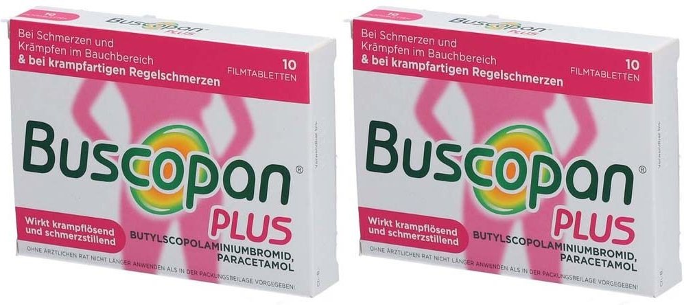 Buscopan plus 10 mg/500 mg Filmtabletten Doppelpack 2x10 St