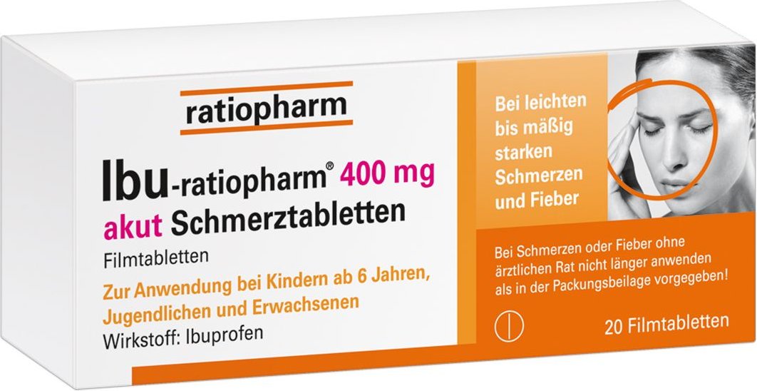 Ibu-Ratiopharm 400 mg akut Schmerztbl.Filmtabl. 20 St Filmtabletten