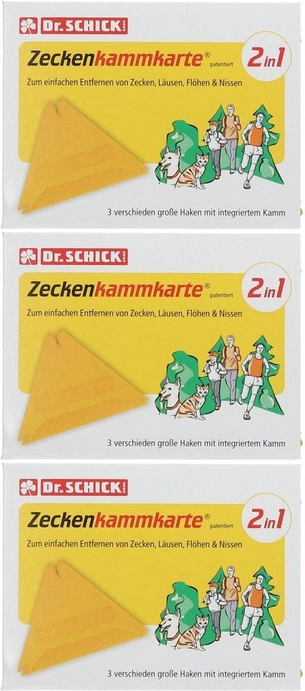 Zeckenkammkarte 3x 3x1 St