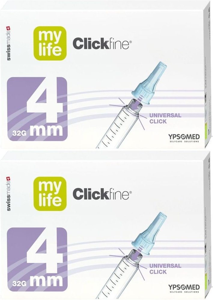 Mylife Clickfine Pen-Nadeln 4 mm 32 G 2x 2x100 St Kanüle