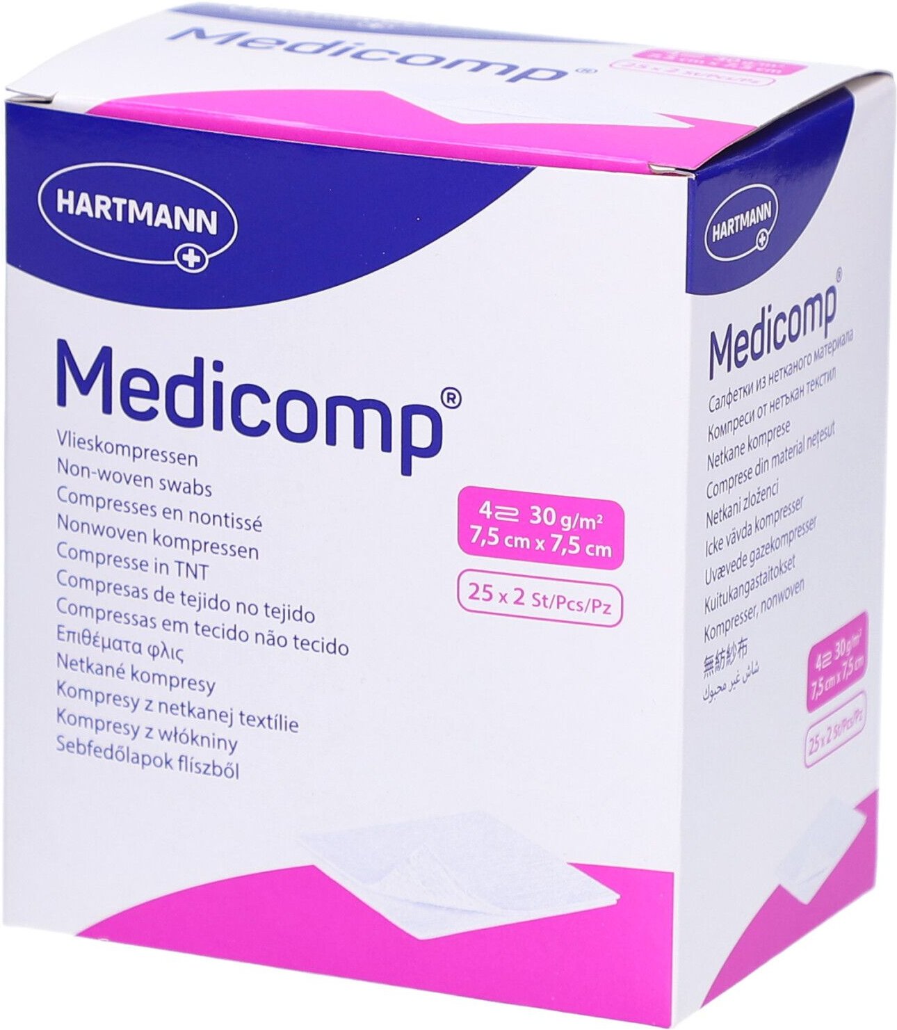 Medicomp Bl 4 fach S30 7.5x7.5cm steril 25 x 2 Stk St Kompresse