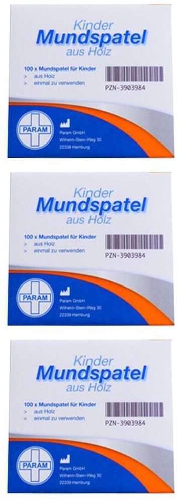 Mundspatel Holz für Kinder 3x 3x100 St Stäbchen