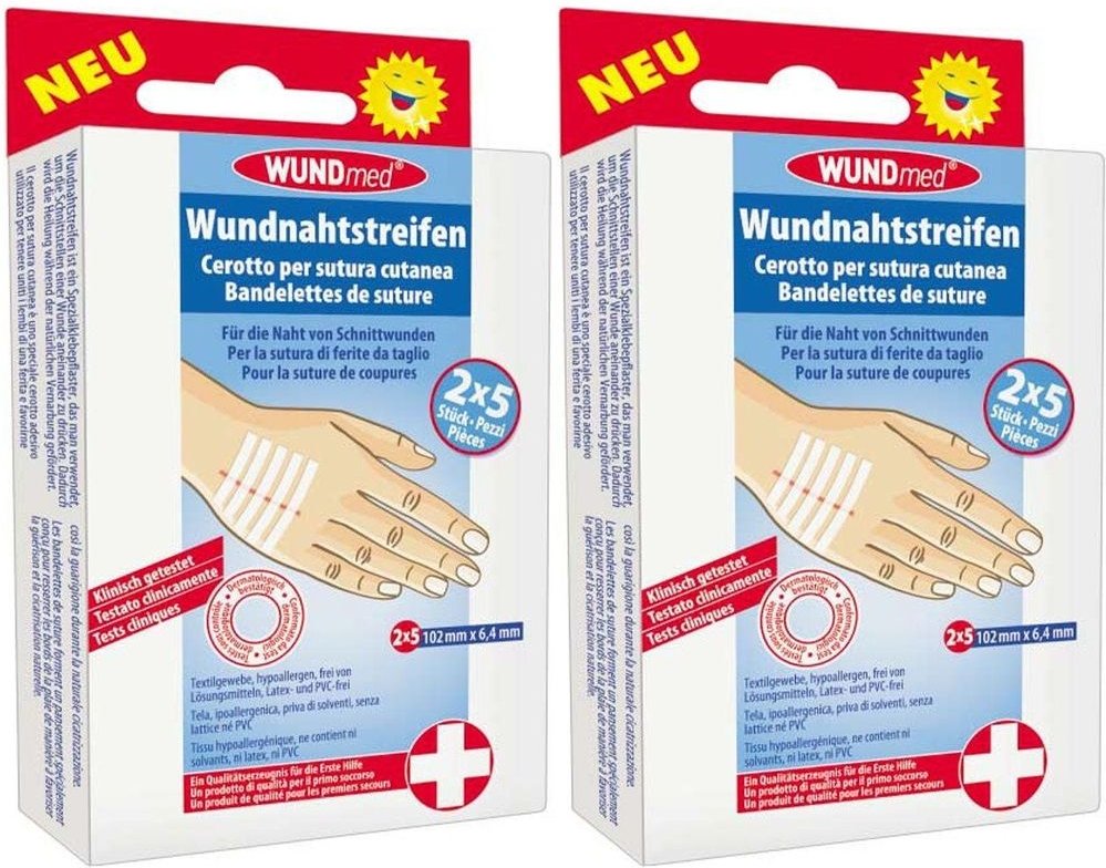 Wundnahtstreifen 6,4x102 mm 2x 2x2x5 St Pflaster