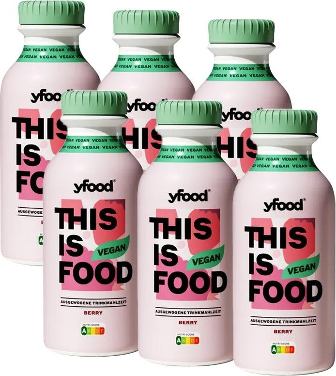 yfood Drink Vegan Berry 6x500 ml Trinklösung