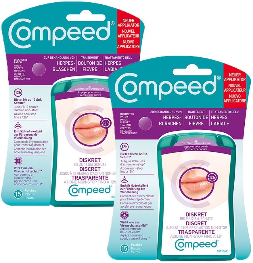 Thumbnail - Compeed Herpesbläschen Patch Doppelpack 2x15 St Pflaster