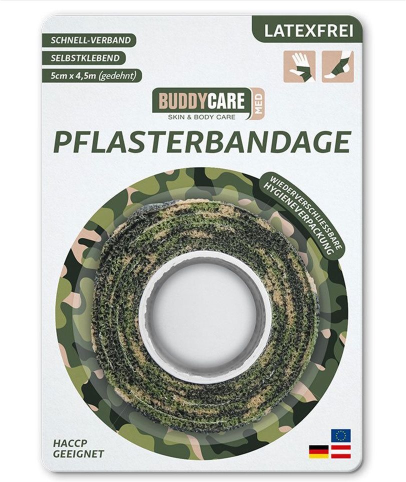 Pflasterbandage latexfrei Buddycare MED grün camo. 1 St Bandage(s)