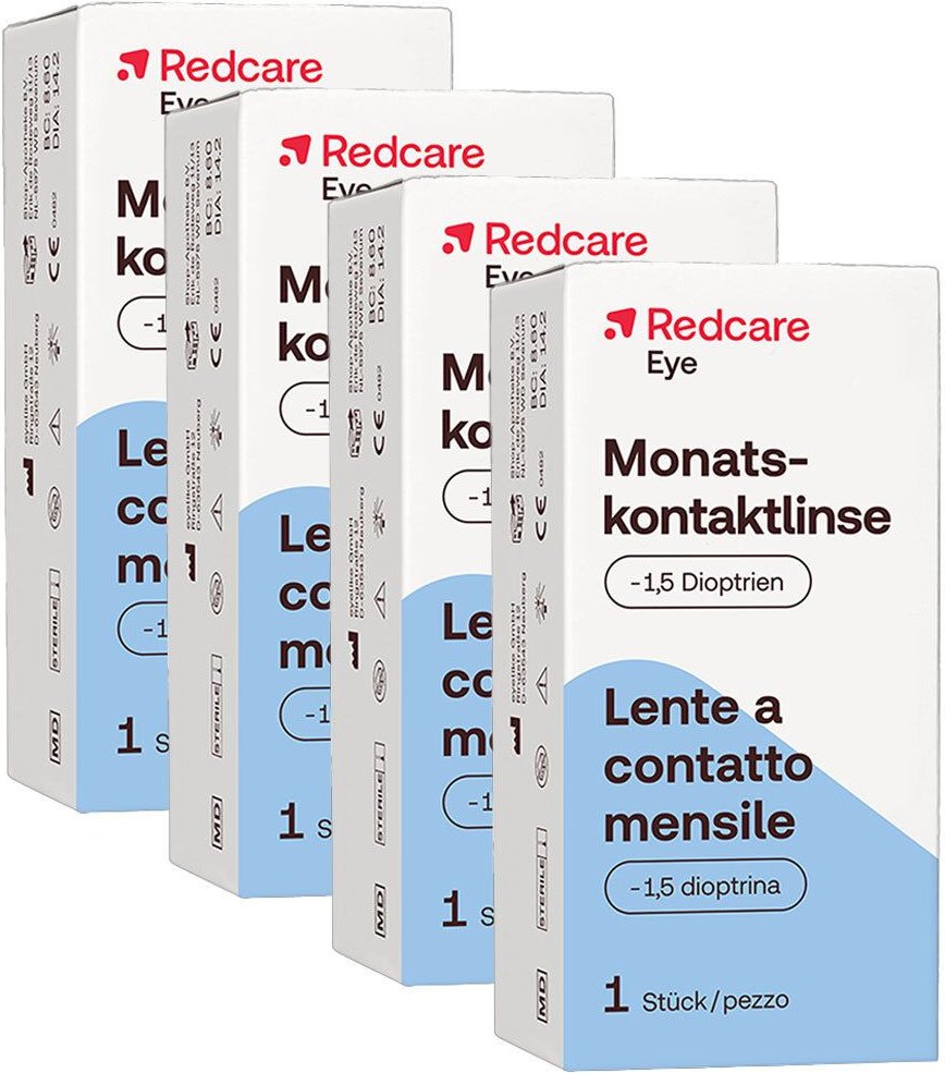 Redcare Monatslinse -1,5 4-er Set 4x1 St Kontaktlinsen