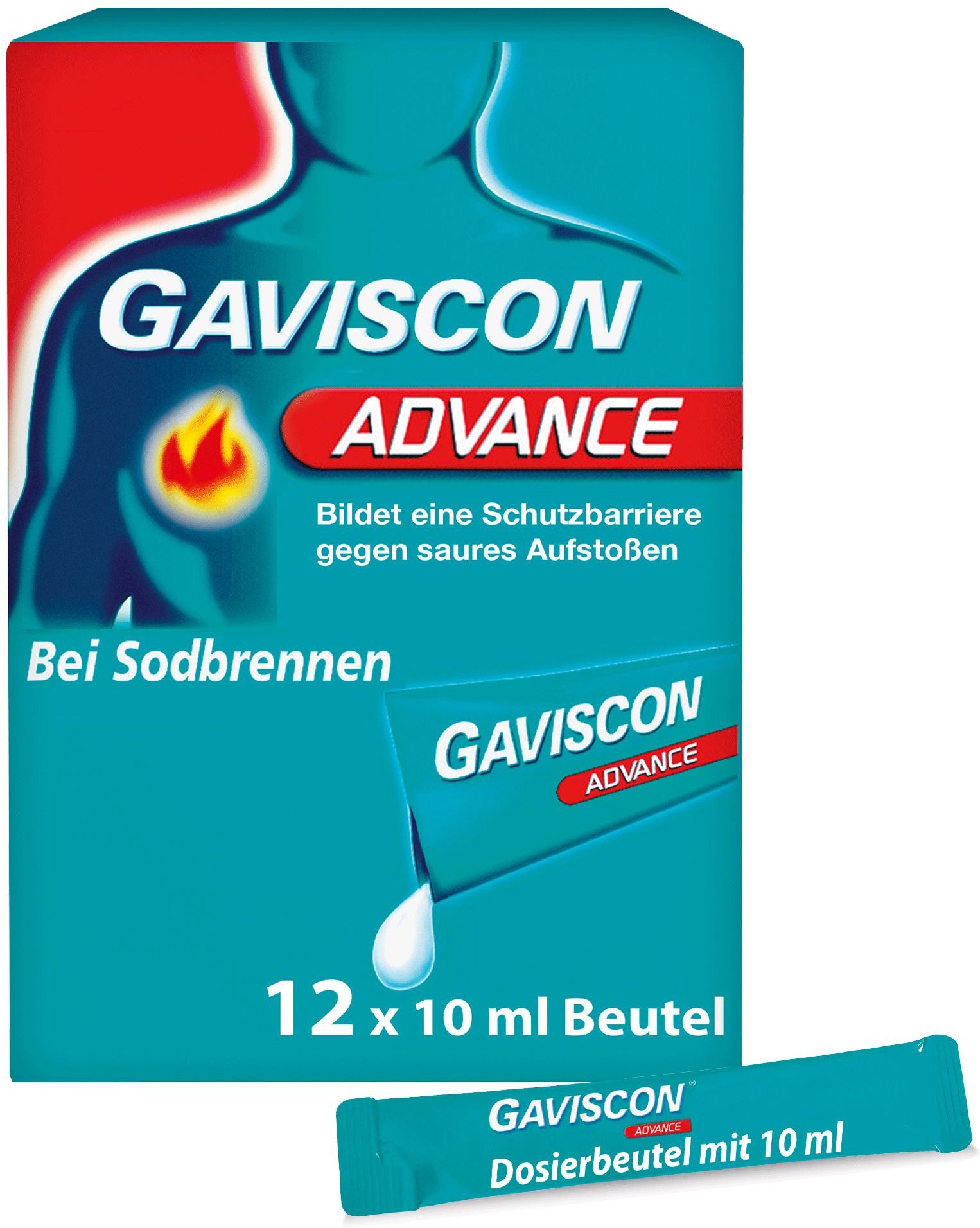 Gaviscon Advance Pfefferminz 1000mg/200mg SUS Btl. 12x10 ml Suspension