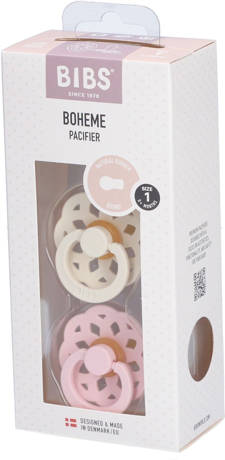 Bibs Fopspeen Boheme Ivory/Blossom Duo 0-6 2 St Schnuller