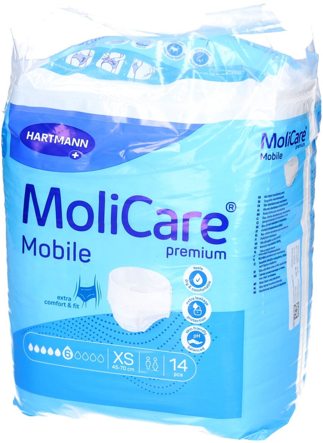 Molicare Premium Mobile 6 Tropfen Gr.XS 14 St Windeln
