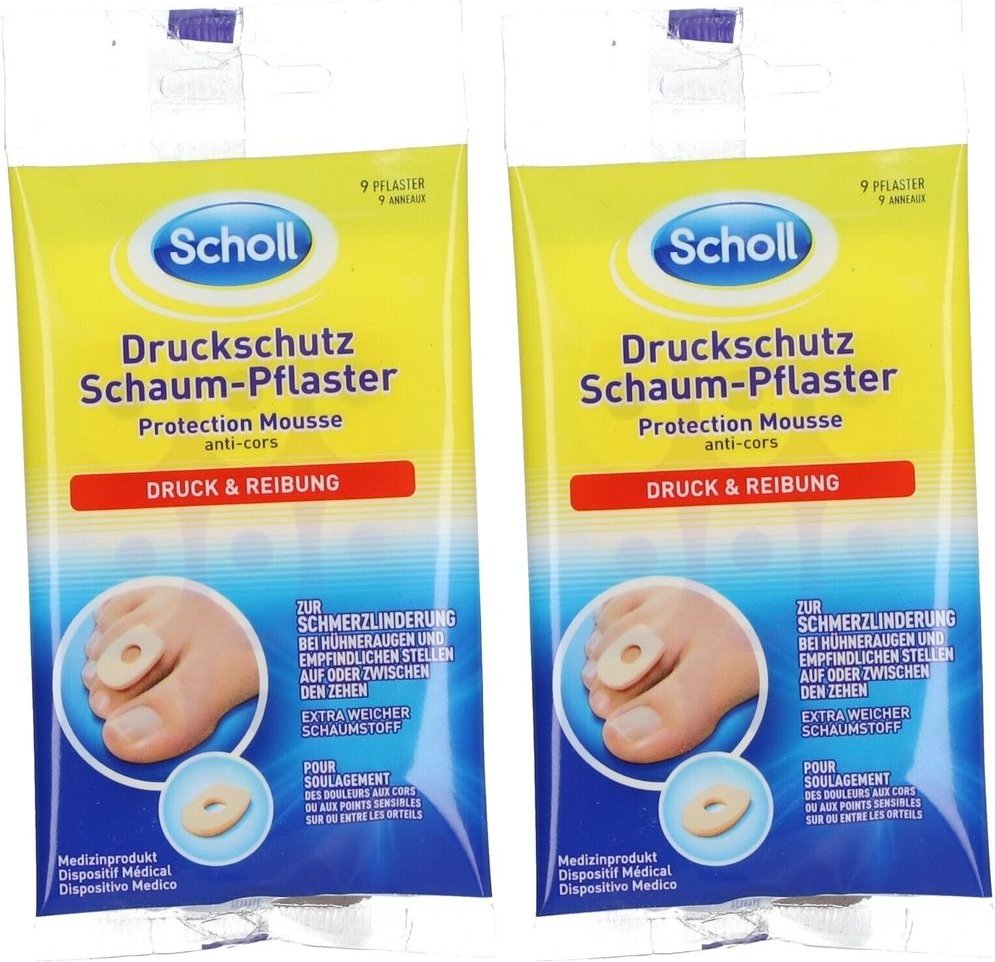 Scholl Druckschutz Schaum-Pflaster 2x 2x9 St Pflaster