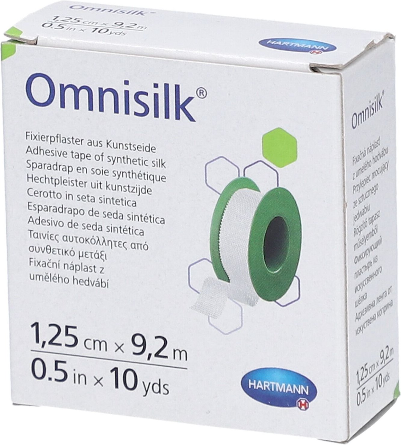 Omnisilk Fixierpflaster Kunstseide 1,25 cmx9,2 m 1 St Pflaster
