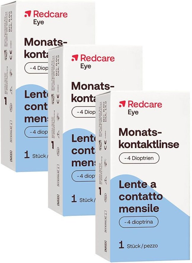 Redcare Monatslinse -4 3er-Pack 3x1 St Kontaktlinsen