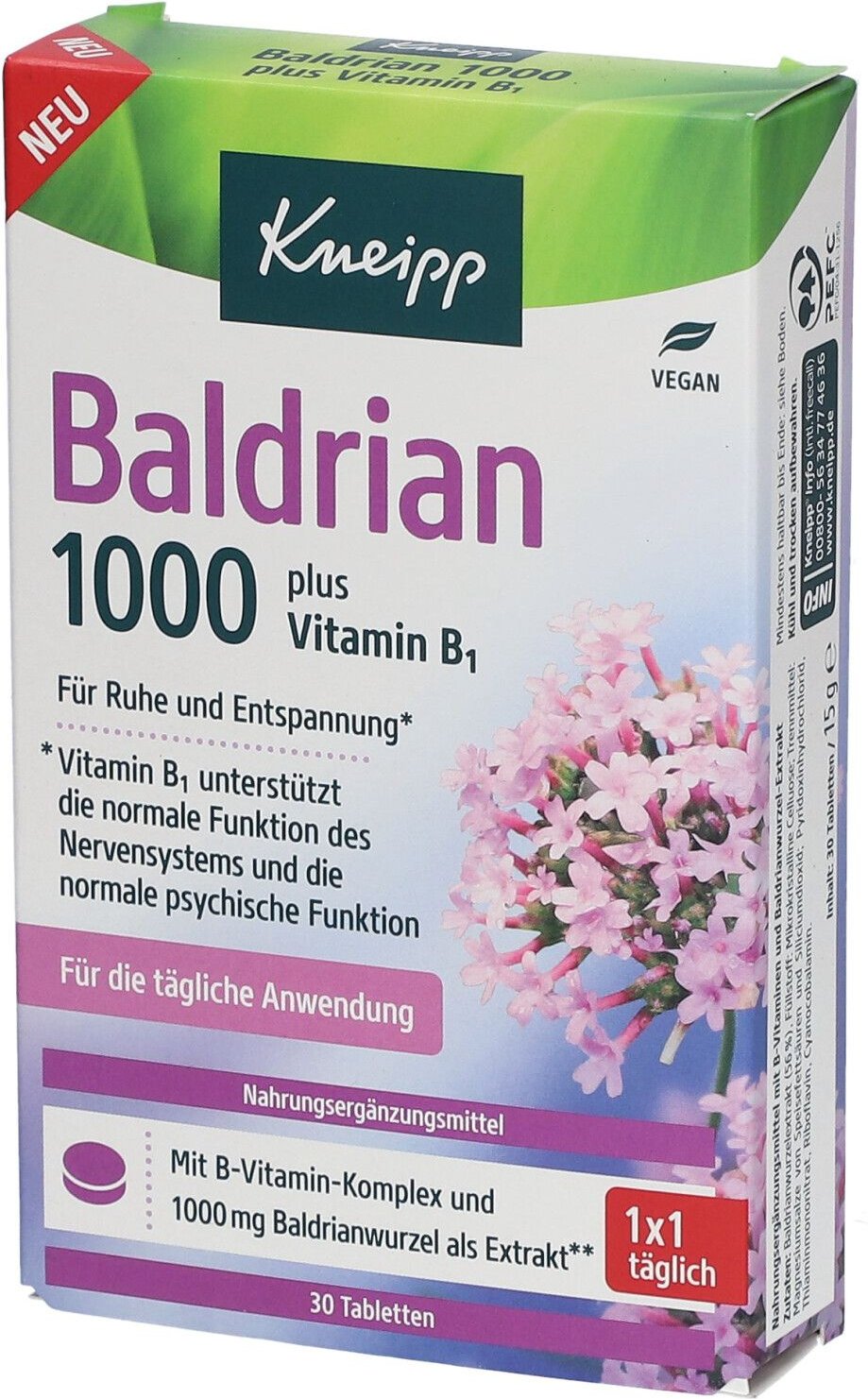 Kneipp Baldrian 1000 mg plus Vitamin B1 Tabletten 30 St