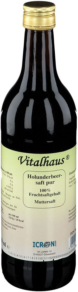 Holunderbeer Saft pur Vitalhaus 750 ml Flüssigkeit