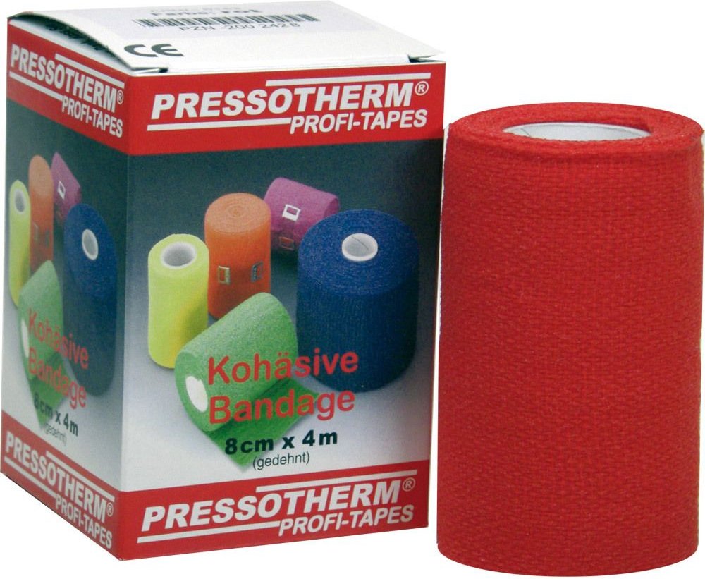 Pressotherm Kohäsive Bandage 8 cmx4 m rot 1 St Binden