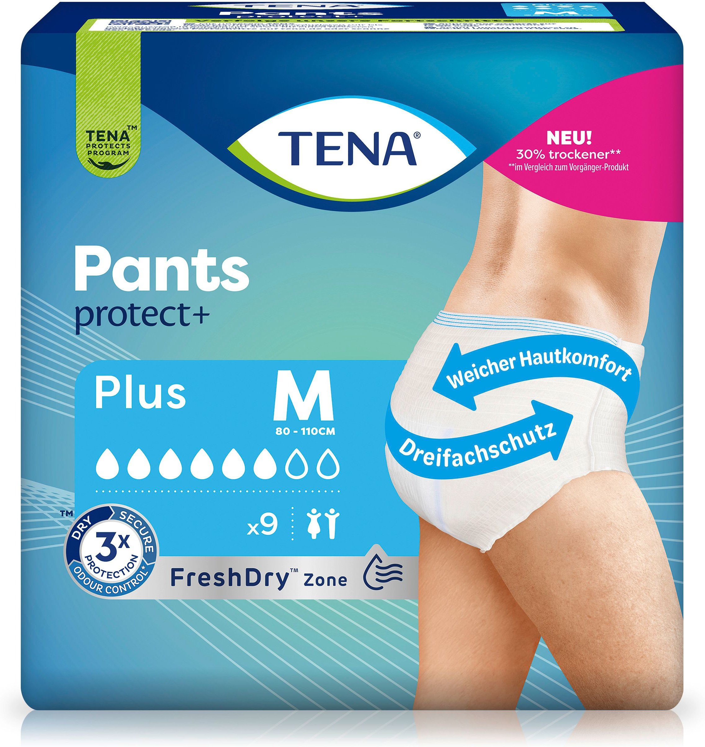 Tena Pants Plus M bei Inkontinenz 9 St Einweghosen