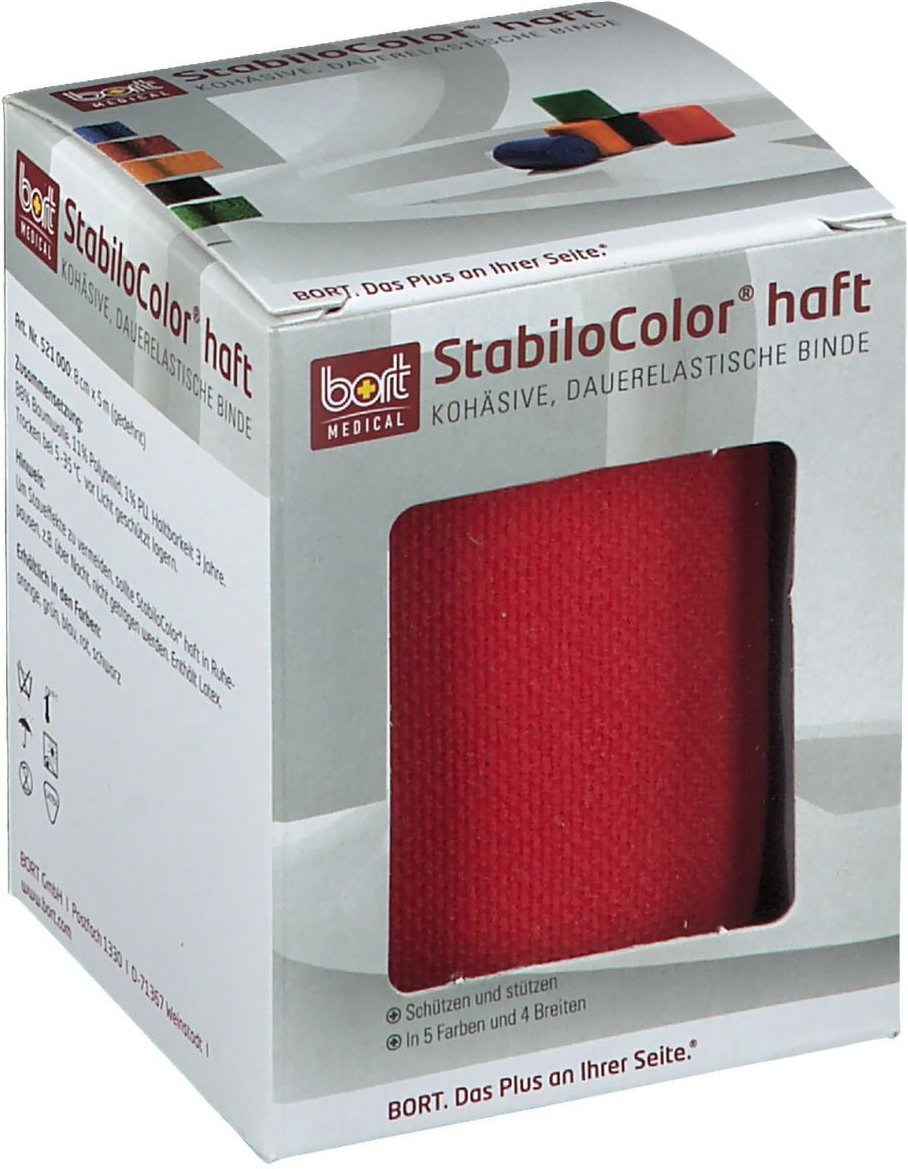Bort StabiloColor haft Binde 8 cm rot 1 St Binden