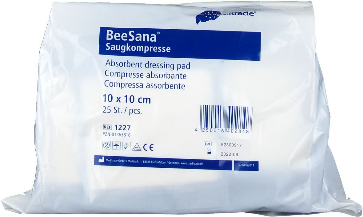 Saugkompressen unsteril 10x10 cm 1227 25 St Kompressen