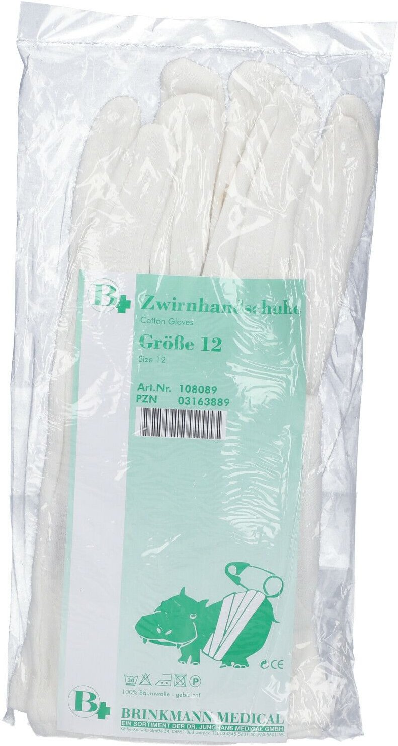 Handschuhe Zwirn BW Größe 12 weiß