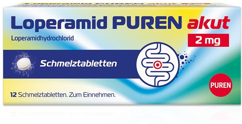 Loperamid Puren akut 2 mg Schmelztabletten 12 St