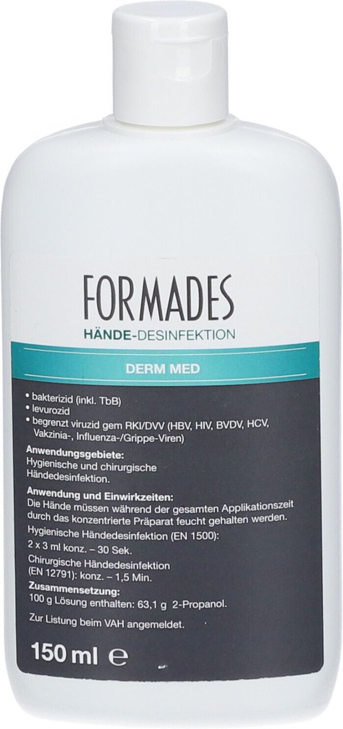 Formades Derm med Händedesinfektion Kittelfla. 150 ml Flüssigkeit