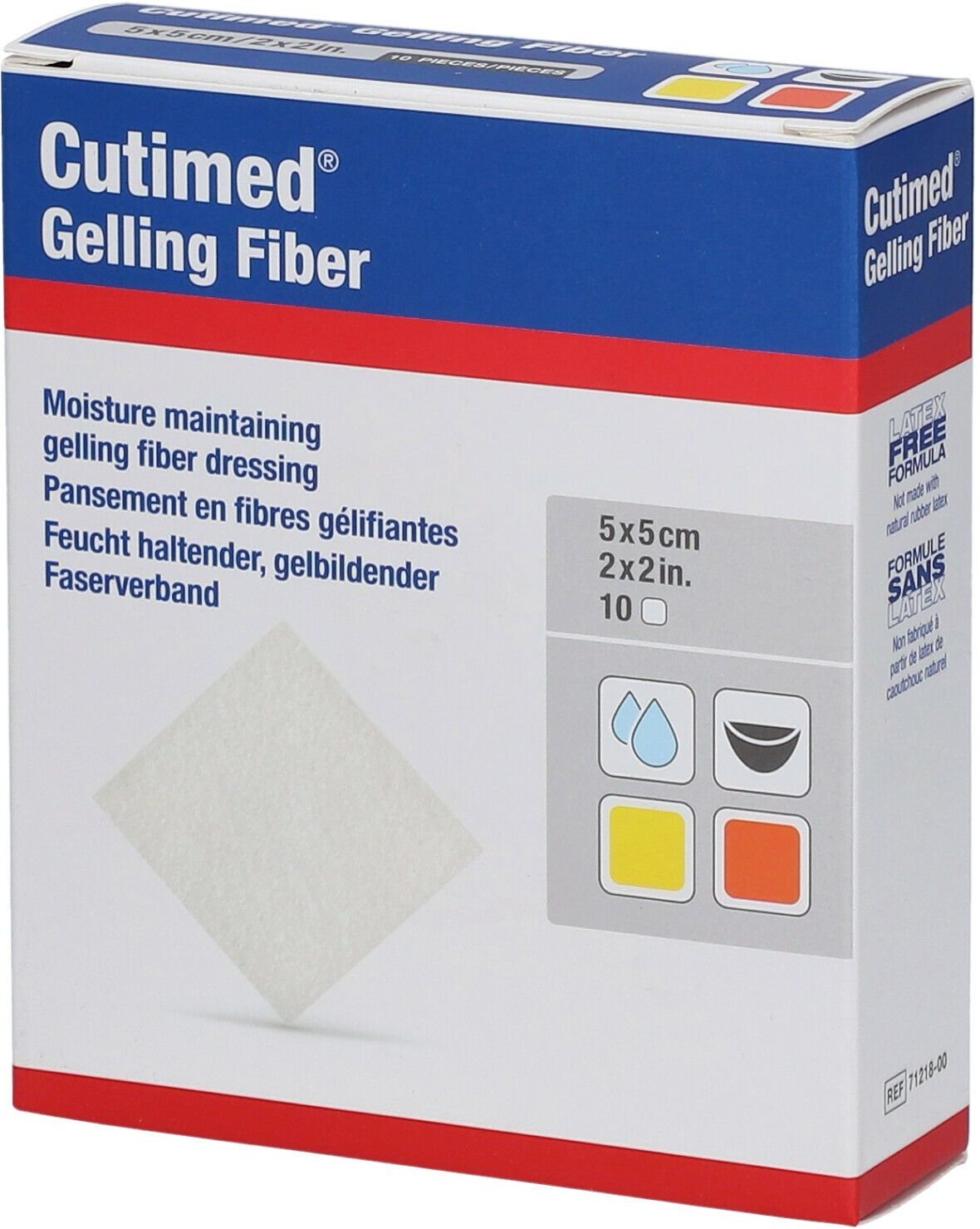 Cutimed Gelling Fiber Kom.5x5 cm Hydrofaserverband 10 St Kompressen