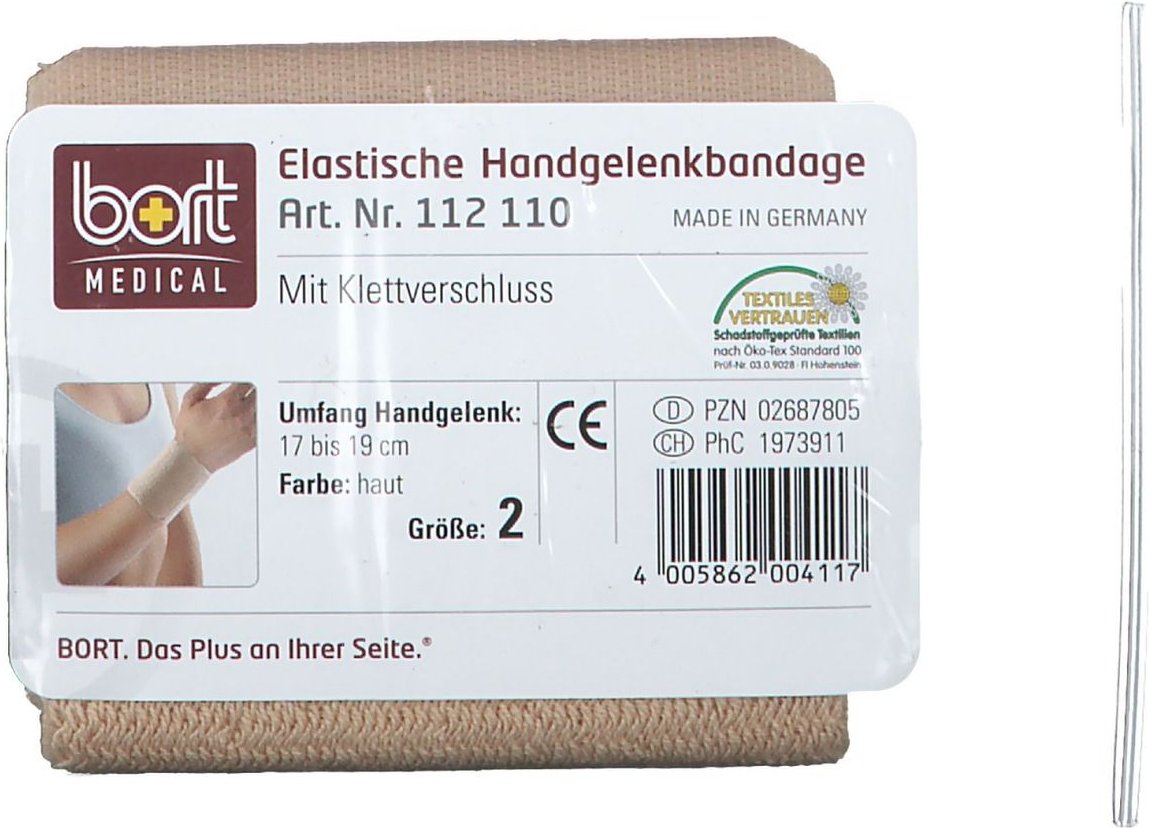 Bort Handgelenkbandage m.Klettverschl.Gr.2 haut 1 St Bandage(s)