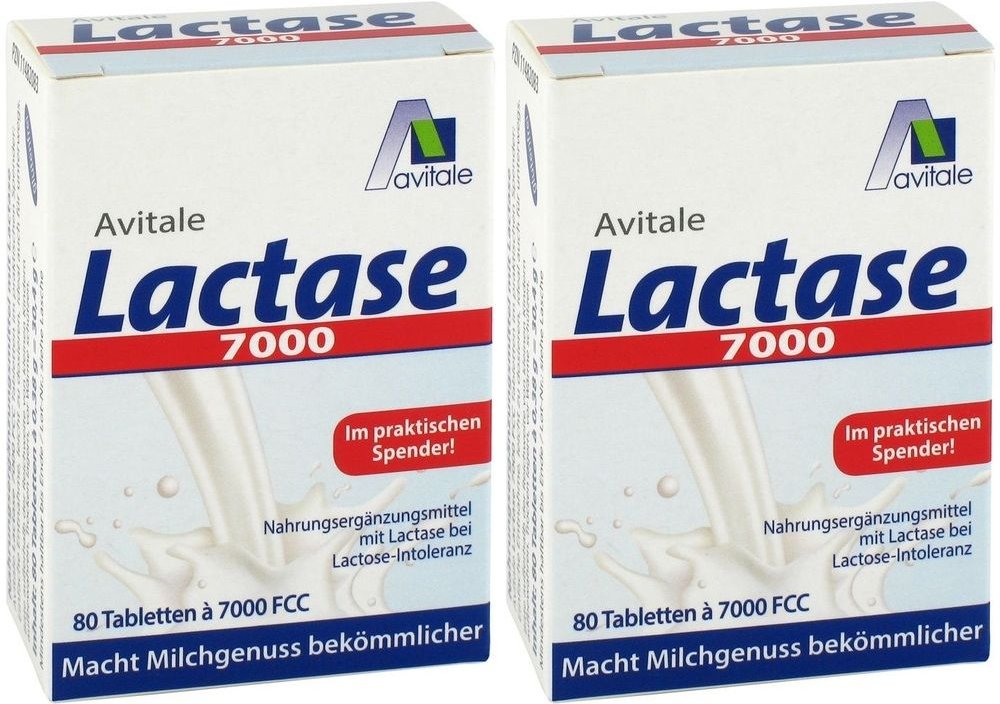 Lactase 7.000 FCC Tabletten im Spender 2x 2x80 St