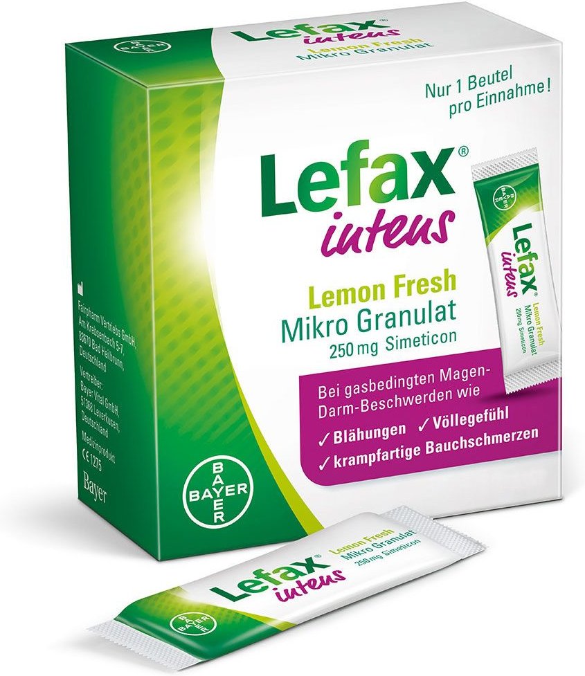 Lefax intens Lemon Fresh Mikro Granul.250 mg Sim. 50 St Granulat