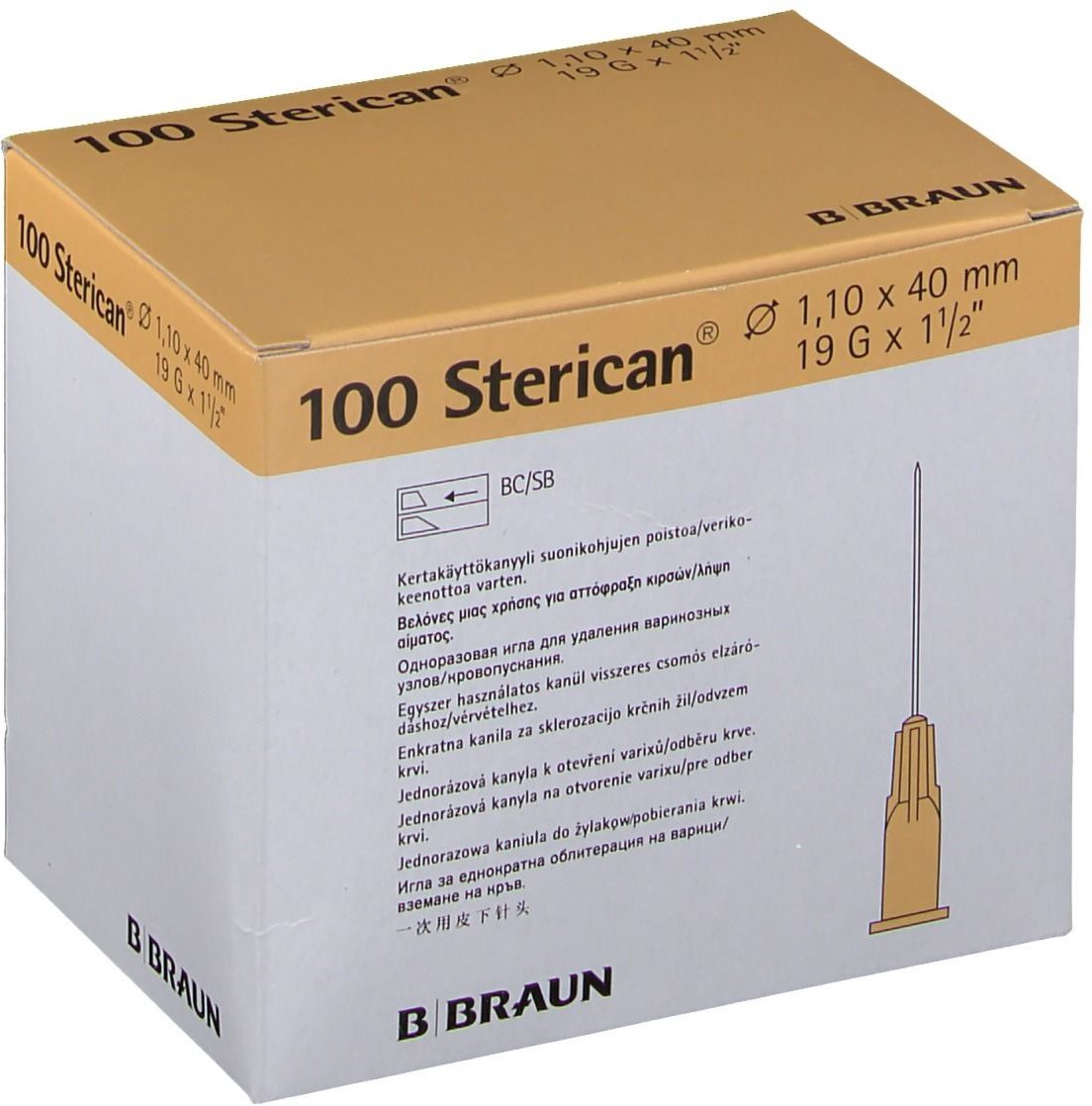 Sterican Kanülen 19 Gx1 1/2 1,1x40 mm SB 100 St Kanüle