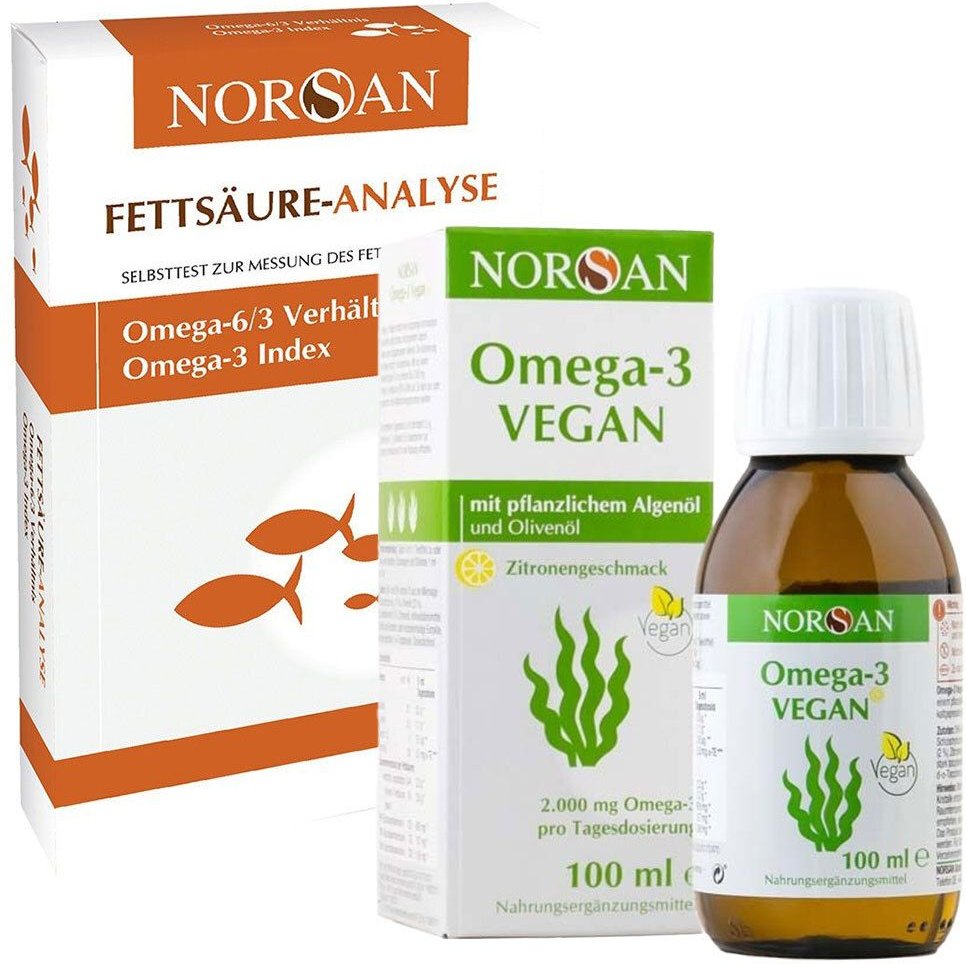 Norsan Fettsäure Analyse & Omega-3 vegan flüssig 1 St Set