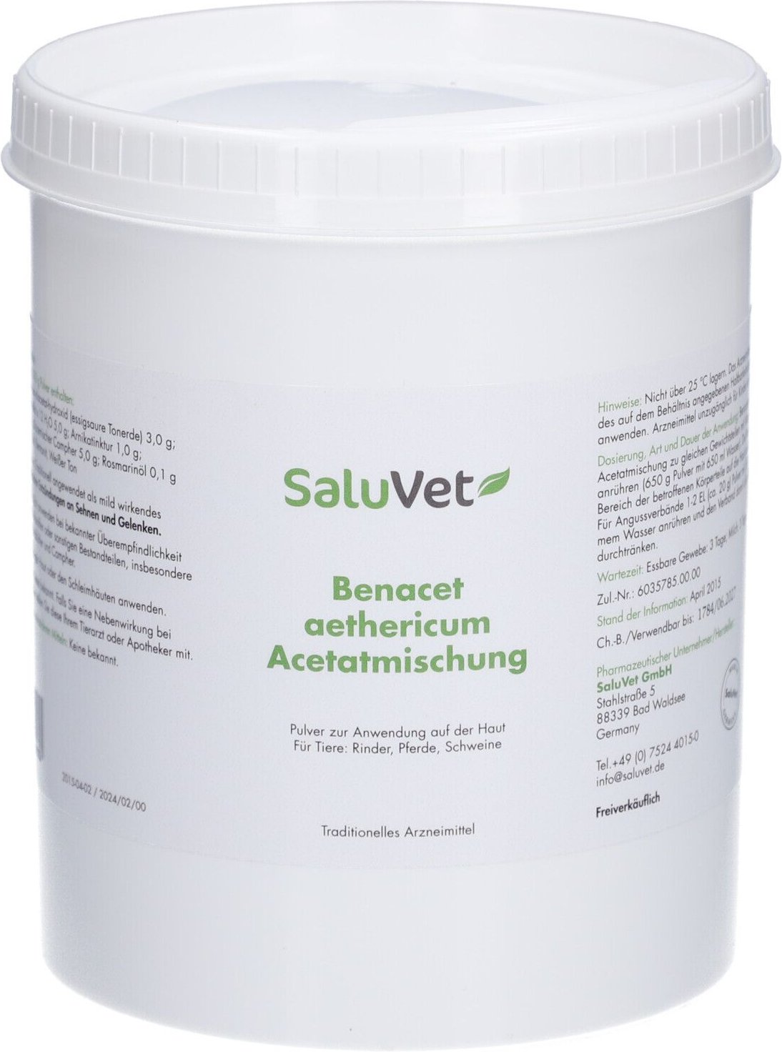 Benacet äther.Acetatmisch.Plv.f.Pferd/Rind/Schwein 650 g Pulver