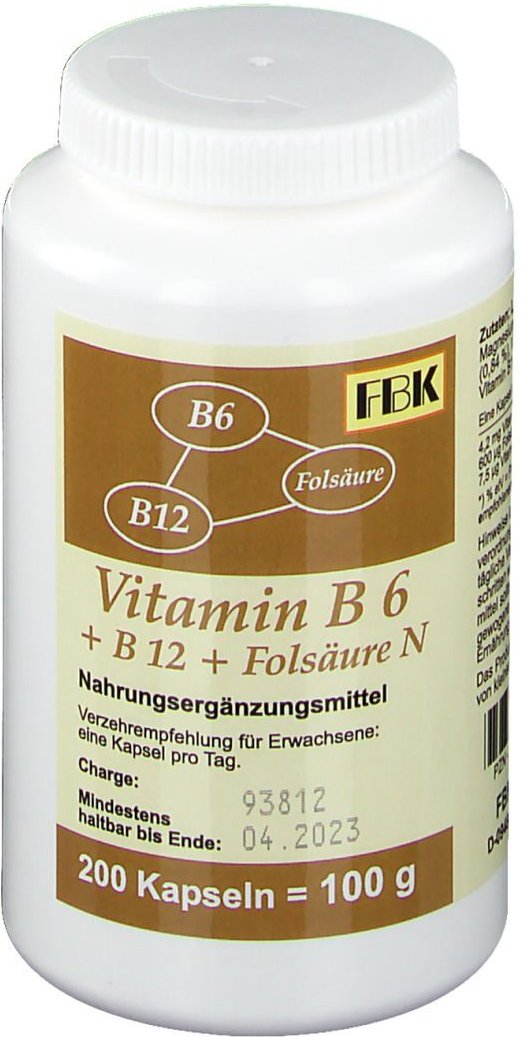 Vitamin B6 + B12 + Folsäure N Kapseln