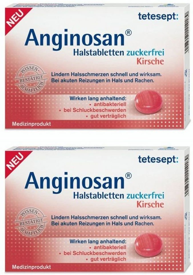 Tetesept Anginosan Halstabletten zuckerfrei Kirsch 2x 2x20 St Lutschtabletten