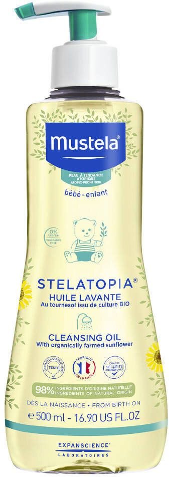 Mustela Stelatopia Reinigende Olie Atopische Huid 500 ml Öl