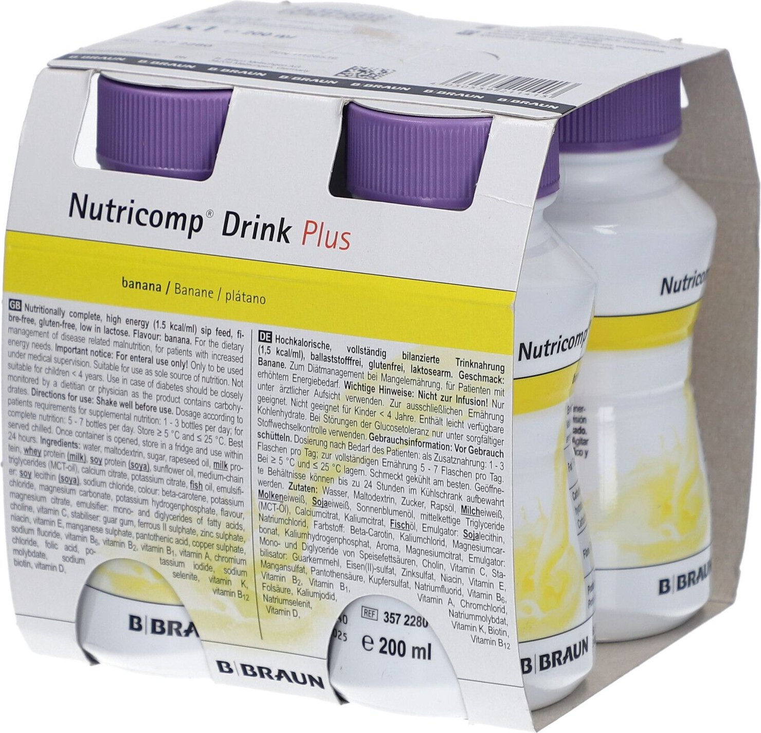 Nutricomp Drink Plus Banane 4x200 ml Flüssigkeit