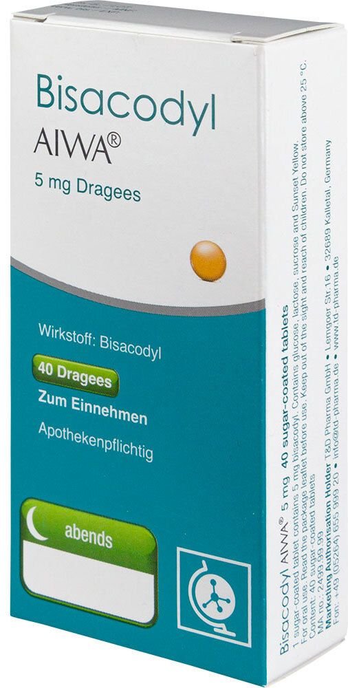 Thumbnail - Bisacodyl Aiwa 5 mg Dragees 40 St Tabletten magensaftresistent