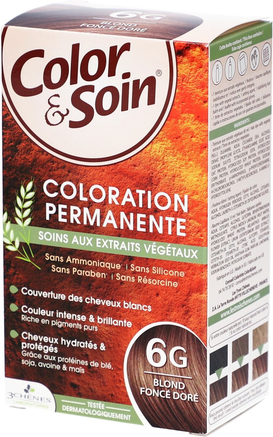 Color & Soin Coloration - permanente aux extraits végétaux. blond foncé doré n° 135 ml Creme
