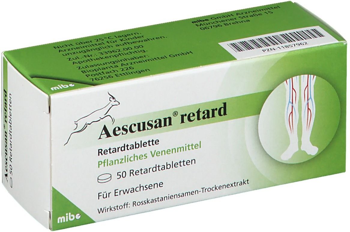 Aescusan retard Retardtabletten 50 St Retard-Tabletten
