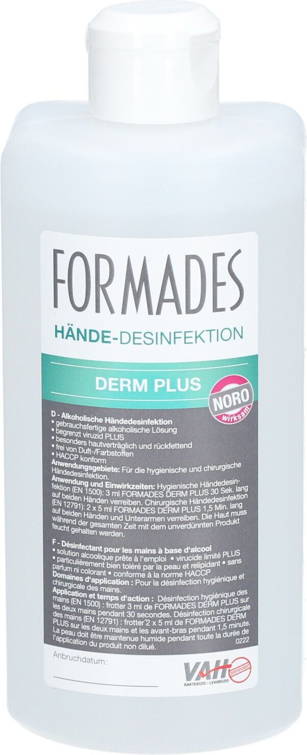 Formades Derm Plus Händedesinfektion Spenderfla. 500 ml Flüssigkeit