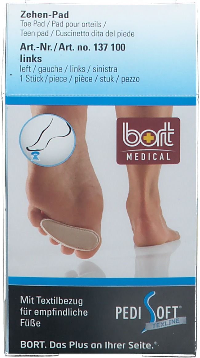Bort PediSoft TexLine Zehen-Pad links 1 St Einlagen